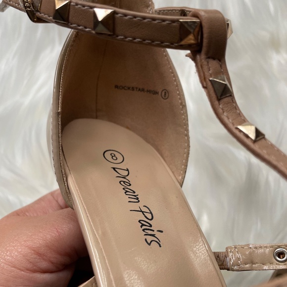 DREAM PAIRS Women's Rockstar-High Nude Pat Dress Pump Stiletto Heel Shoes - 8 M - Picture 5 of 12